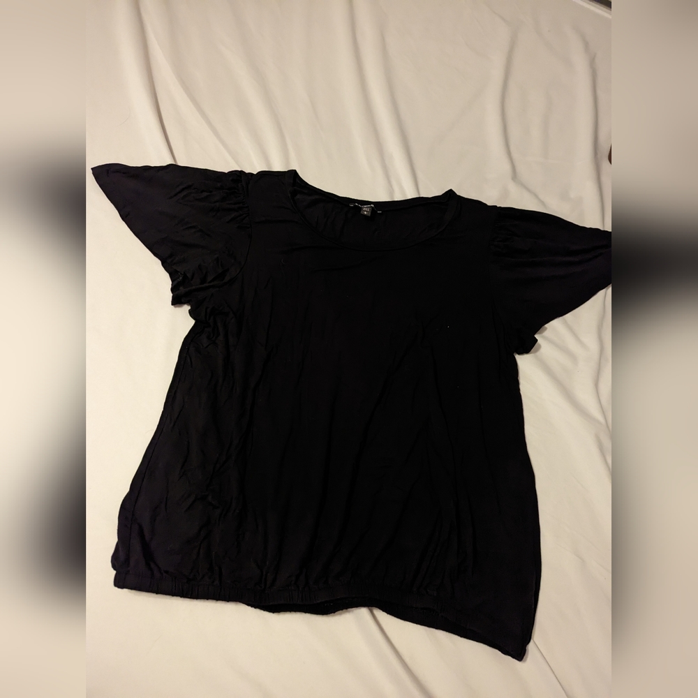 Black butterfly sleeves express top